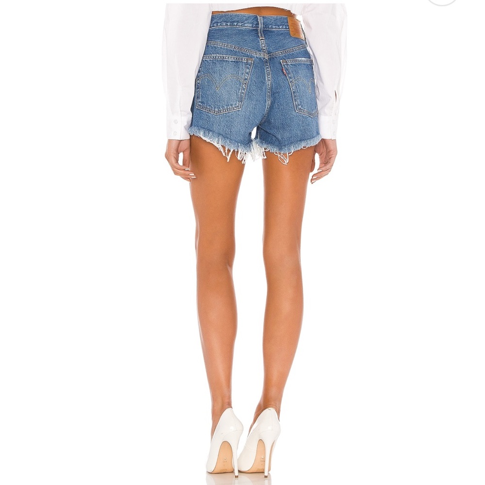 Levi's Women's Distressed Blue Jean Shorts - Picture 2 of 4